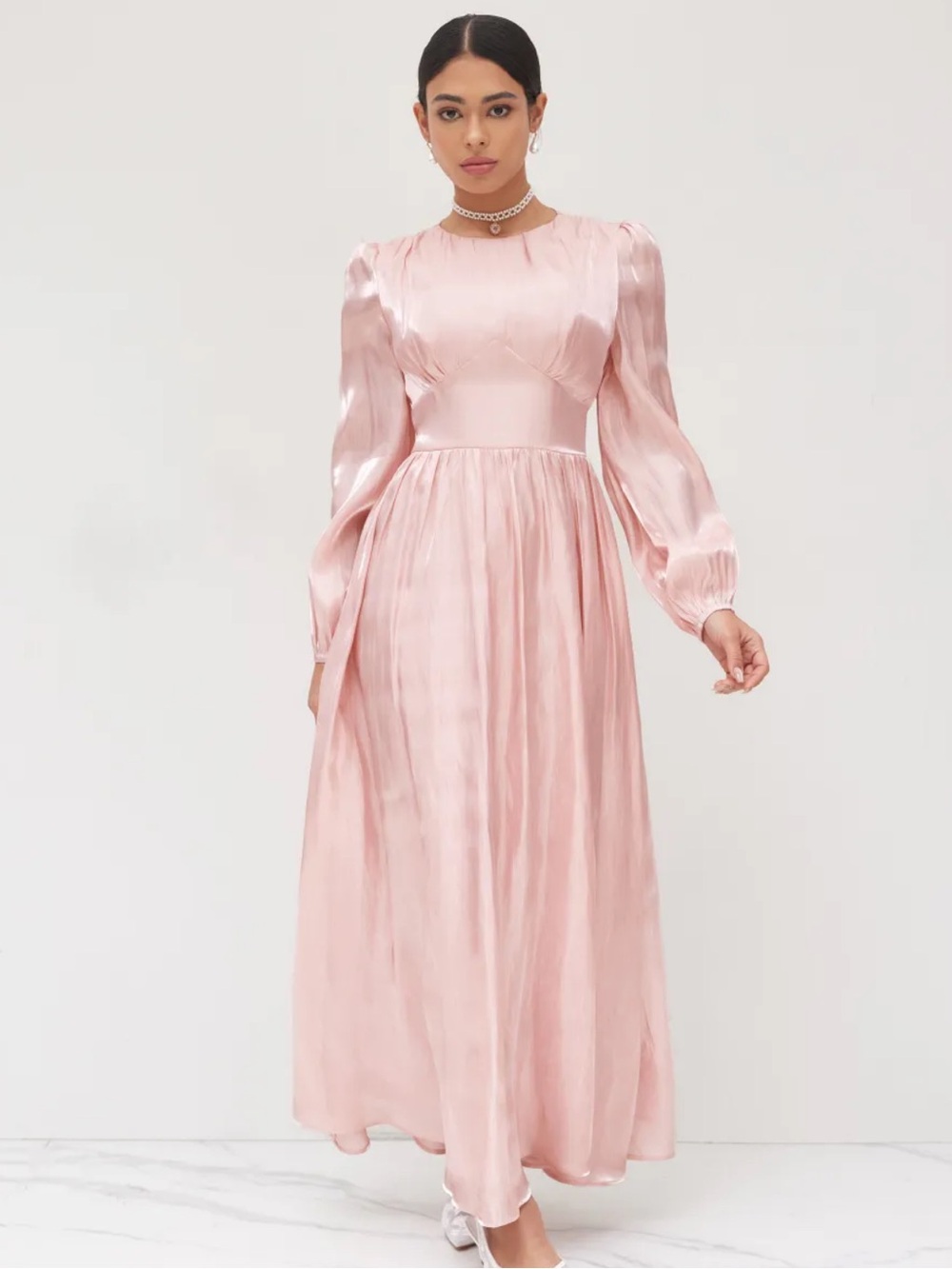 NWT CIDER ROUND NECKLINE RUFFLE MAXI DRESS